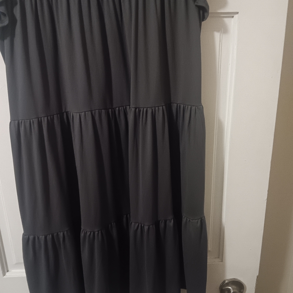 Dark Gray Ruffle Dress - Picture 4 of 5